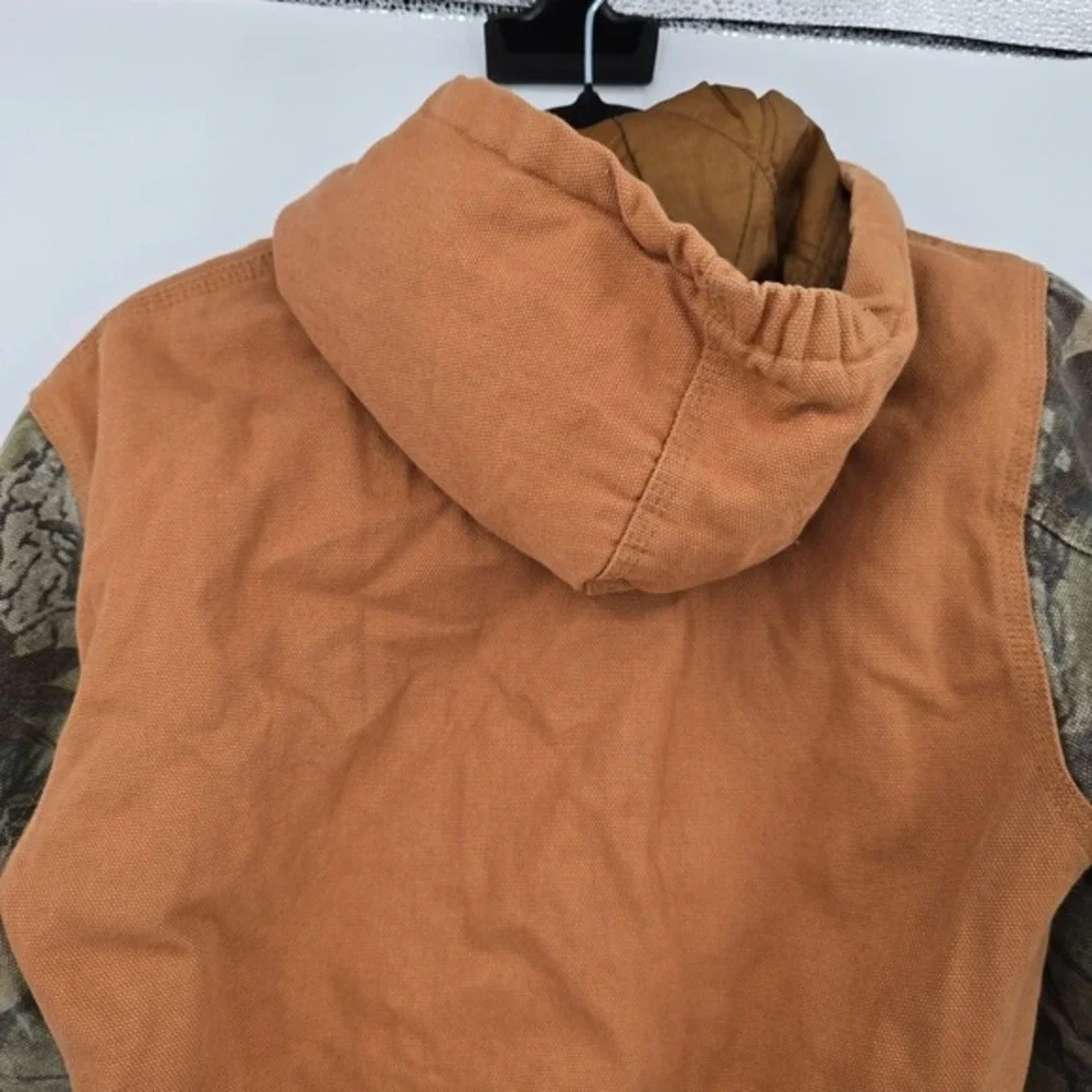 Outdoor Habitat Hooded‎ Jacket Canvas Camo Hunting Outdoors Full Zip Warm Kids